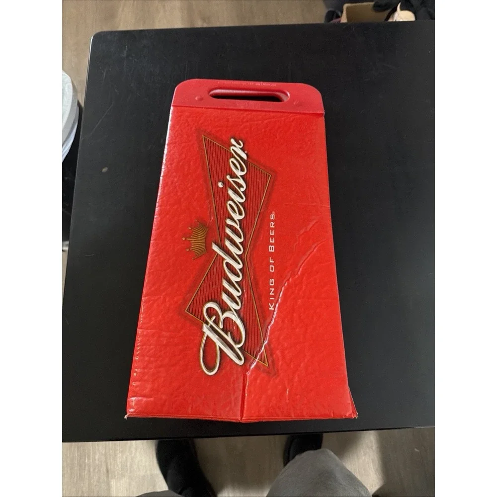 Budweiser Beer Carrier Vintage 90s‎ Red Plastic 12 Pack Holder King of Beers